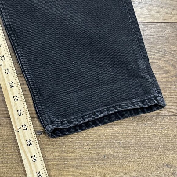 Triarchy Jeans Womens 31 Baggy Straight Ankle Crop Black Charcoal Wash Denim NWT - Picture 15 of 15